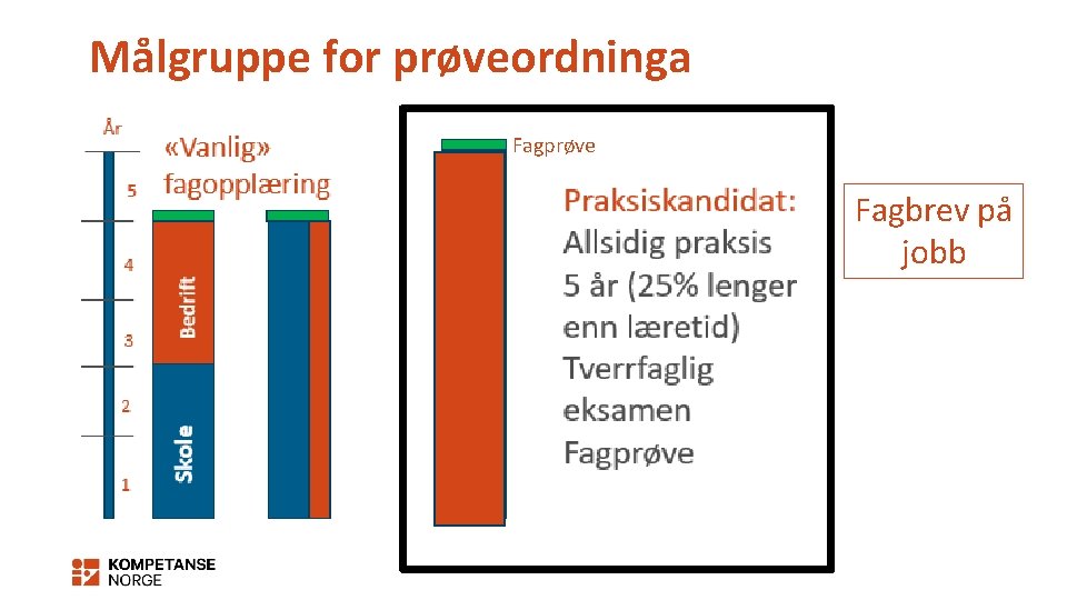 Målgruppe for prøveordninga Fagprøve Fagbrev på jobb 