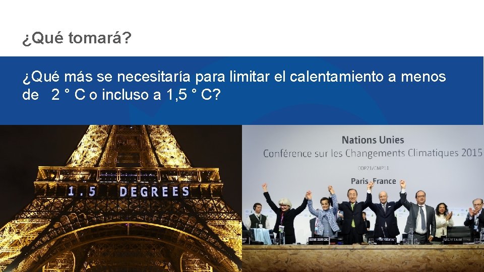 ¿Qué tomará? ¿Qué más se necesitaría para limitar el calentamiento a menos de 2