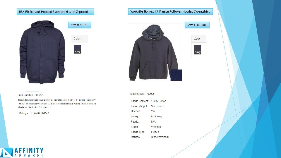NSA FR Reliant Hooded Sweatshirt with Zipfront Sizes: S-3 XL Workrite Nomex IIA Fleece