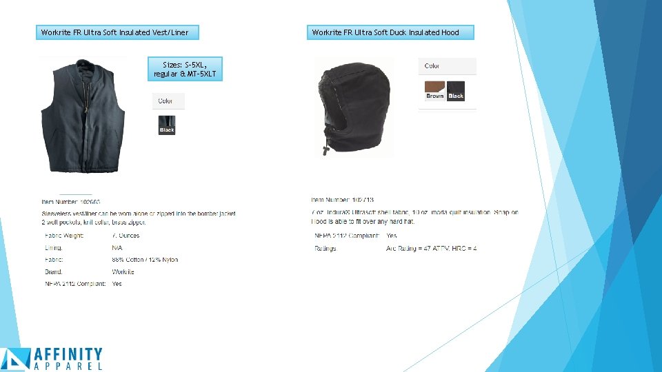Workrite FR Ultra Soft Insulated Vest/Liner Sizes: S-5 XL, regular & MT-5 XLT Workrite
