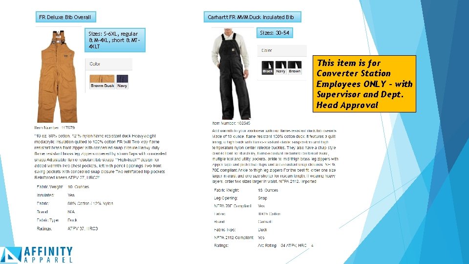 FR Deluxe Bib Overall Sizes: S-6 XL, regular & M-4 XL, short & MT