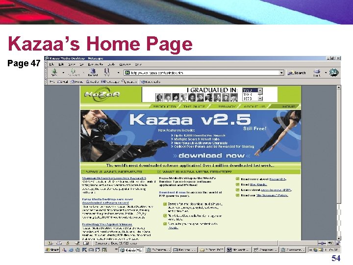 Kazaa’s Home Page 47 54 