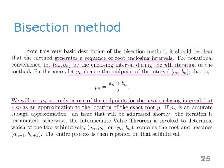 Bisection method 25 