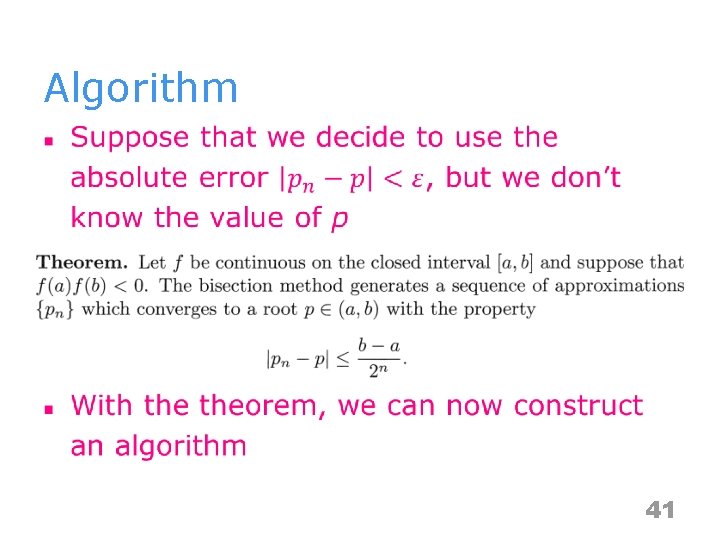 Algorithm n 41 