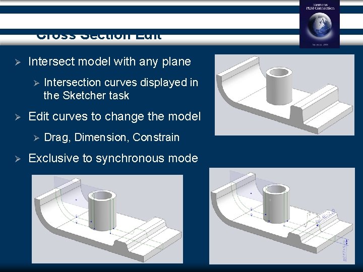 Cross Section Edit Ø Intersect model with any plane Ø Ø Edit curves to