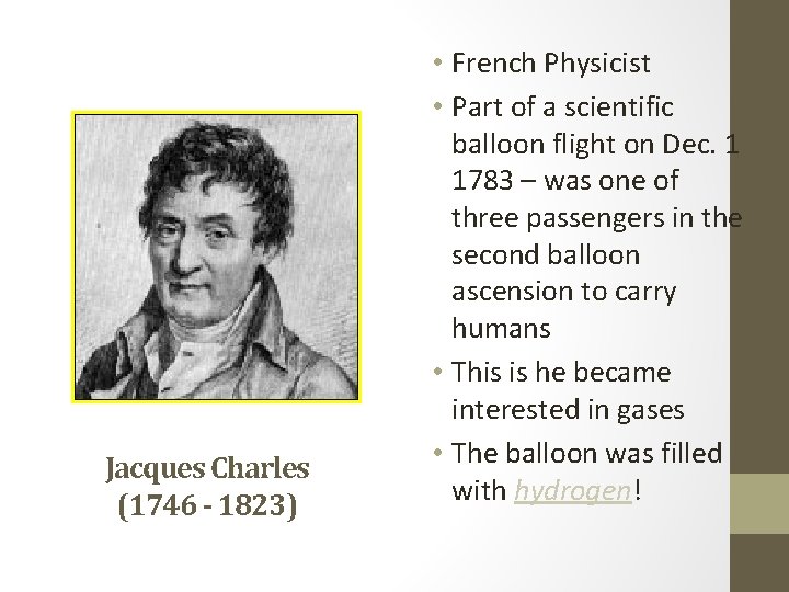 Jacques Charles (1746 - 1823) • French Physicist • Part of a scientific balloon