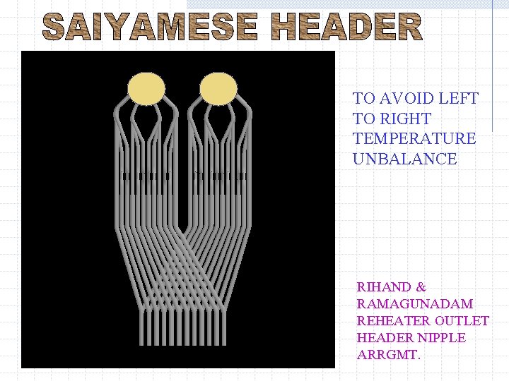TO AVOID LEFT TO RIGHT TEMPERATURE UNBALANCE RIHAND & RAMAGUNADAM REHEATER OUTLET HEADER NIPPLE