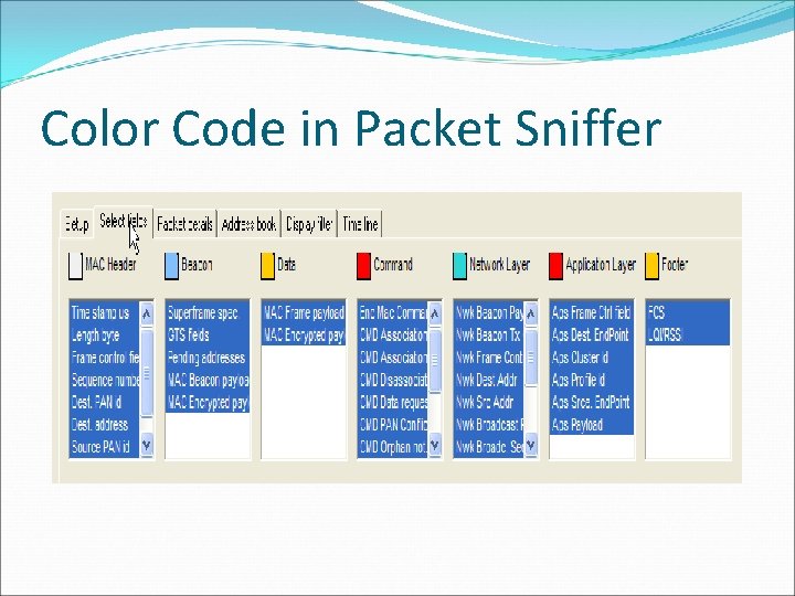 Color Code in Packet Sniffer 