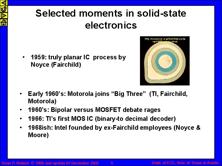 Selected moments in solid-state electronics http: //www. tcm. org/html/history/de tail/1959 pracirc. html • 1959: