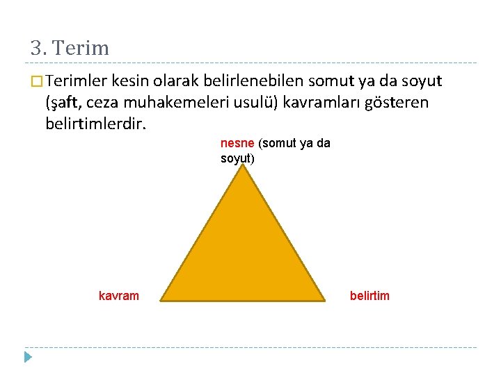 3. Terim � Terimler kesin olarak belirlenebilen somut ya da soyut (şaft, ceza muhakemeleri