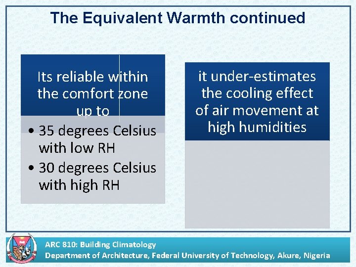 The Equivalent Warmth continued Its reliable within the comfort zone up to • 35