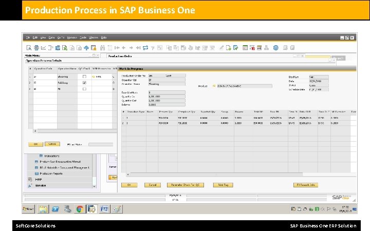 Production Process in SAP Business One Soft. Core Solutions SAP Business One ERP Solution