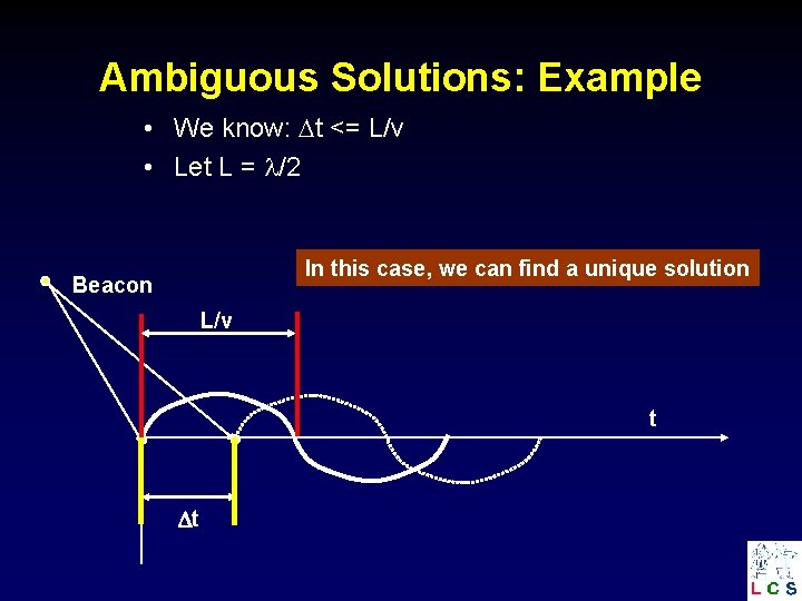 Ambiguous Solutions: Example • We know: t <= L/v • Let L = /2