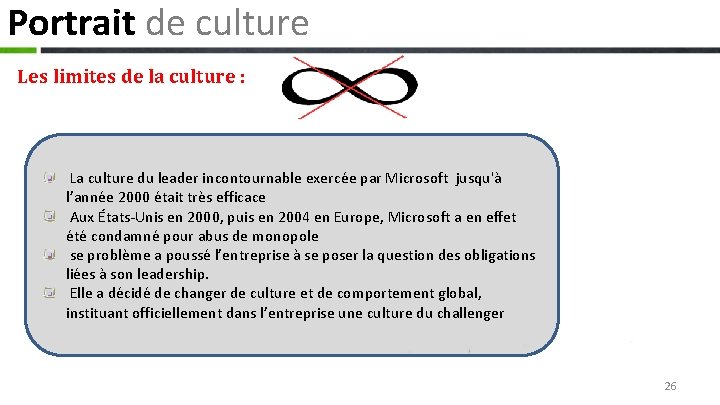 Portrait de culture Les limites de la culture : La culture du leader incontournable