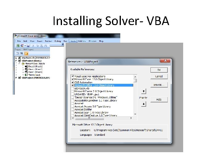 Installing Solver- VBA 