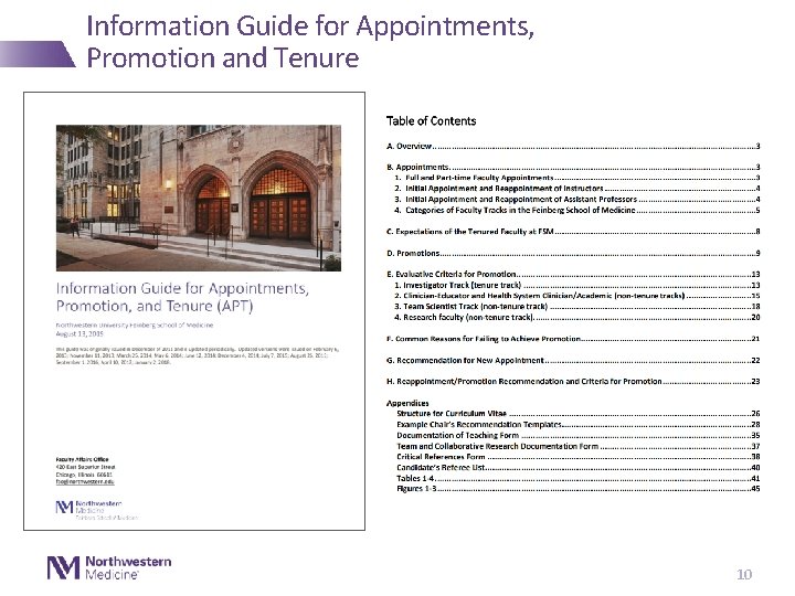 Information Guide for Appointments, Promotion and Tenure 10 