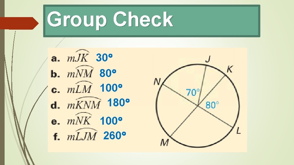 Group Check 30 80 100 180 100 260 