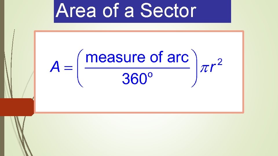 Area of a Sector 