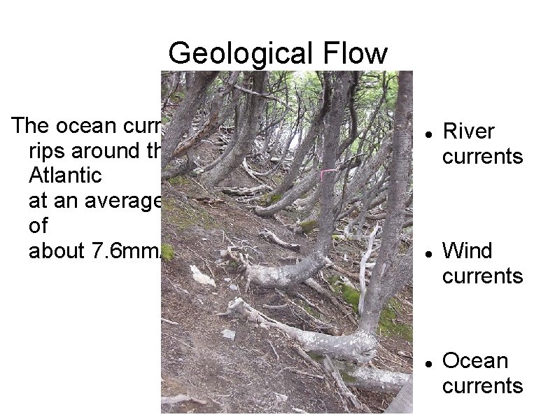 Geological Flow The ocean current rips around the Atlantic at an average rate of