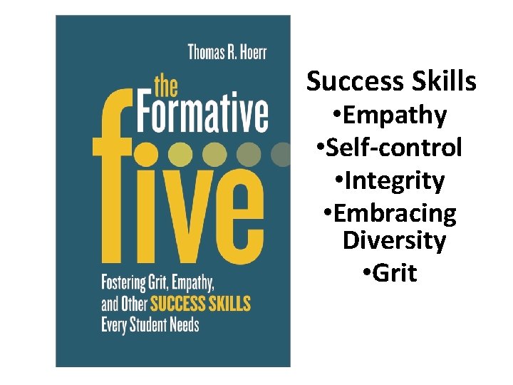  Success Skills • Empathy • Self-control • Integrity • Embracing Diversity • Grit