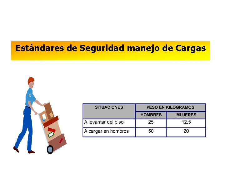 PREVENCIÓN Y CONTROL Estándares de Seguridad manejo de Cargas 