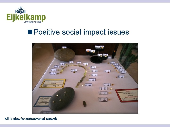 n Positive social impact issues All it takes for environmental research 