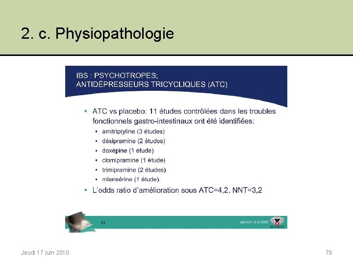 2. c. Physiopathologie Jeudi 17 juin 2010 79 