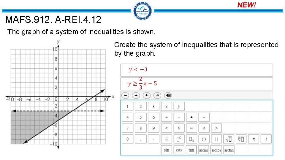 NEW! MAFS. 912. A-REI. 4. 12 The graph of a system of inequalities is