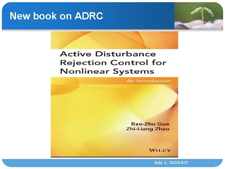 New book on ADRC July 1, 2018 BIT 