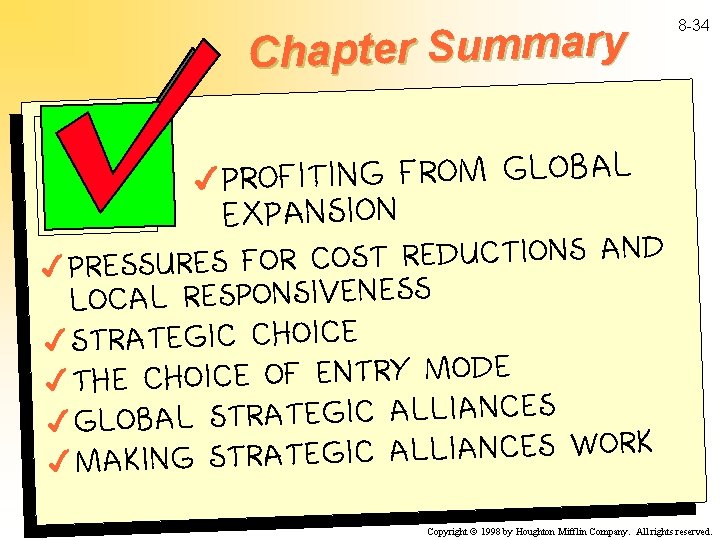 Chapter Summary 8 -34 L A B O L G M O R F