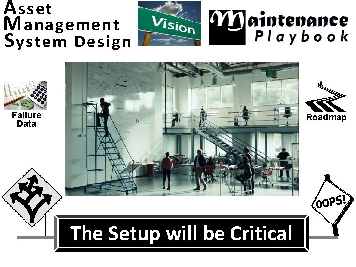 A sset M anagement S ystem Design Failure Data Roadmap The Setup will be