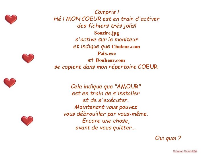 Compris ! Hé ! MON COEUR est en train d'activer des fichiers très jolis! Compris ! Hé ! MON COEUR est en train d'activer des fichiers très jolis!