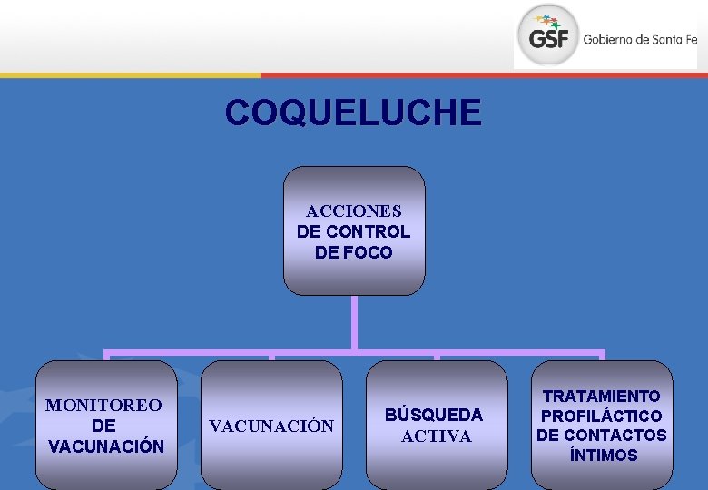 COQUELUCHE ACCIONES DE CONTROL DE FOCO MONITOREO DE VACUNACIÓN BÚSQUEDA ACTIVA TRATAMIENTO PROFILÁCTICO DE