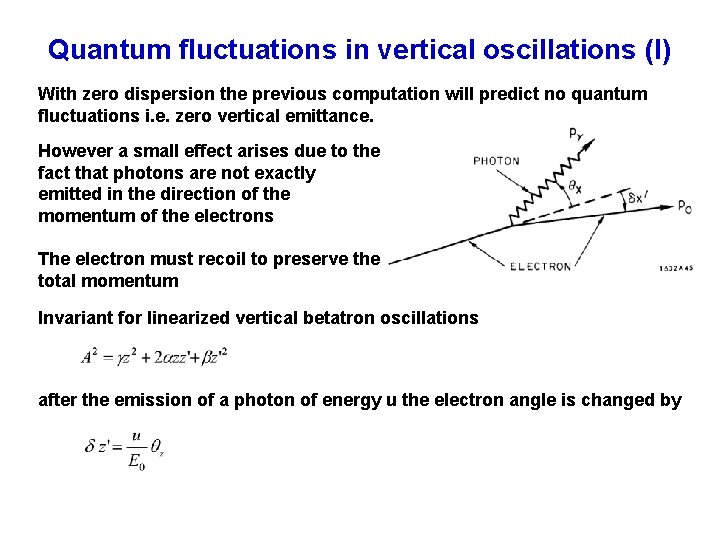 Quantum fluctuations in vertical oscillations (I) With zero dispersion the previous computation will predict