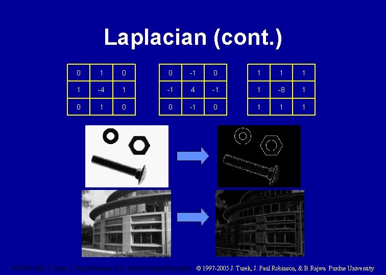 Laplacian (cont. ) 0 1 0 0 -1 0 1 1 -4 1 -1