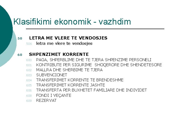 Klasifikimi ekonomik - vazhdim 50 LETRA ME VLERE TE VENDOSJES 506 60 letra me