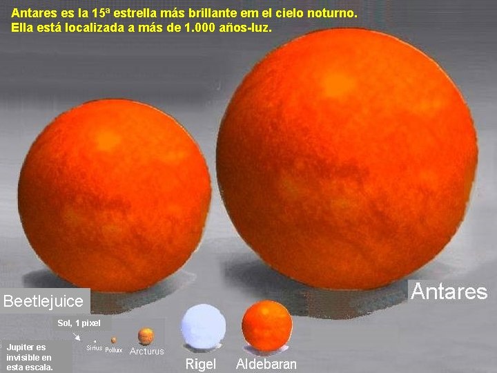 Antares es la 15ª estrella más brillante em el cielo noturno. Ella está localizada