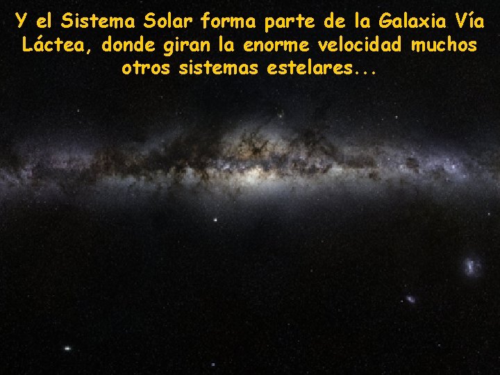 Y el Sistema Solar forma parte de la Galaxia Vía Láctea, donde giran la