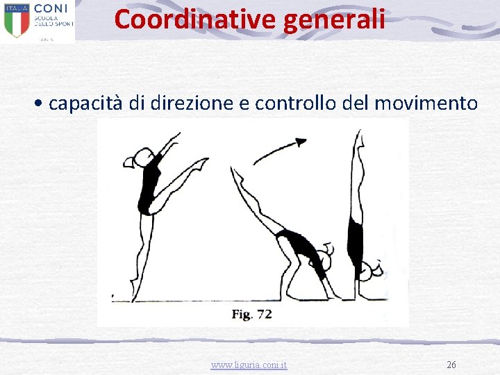Coordinative generali • capacità di direzione e controllo del movimento www. liguria. coni. it