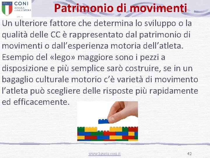 Patrimonio di movimenti Un ulteriore fattore che determina lo sviluppo o la qualità delle