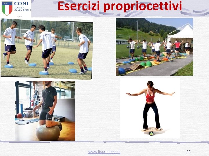 Esercizi propriocettivi www. liguria. coni. it 55 