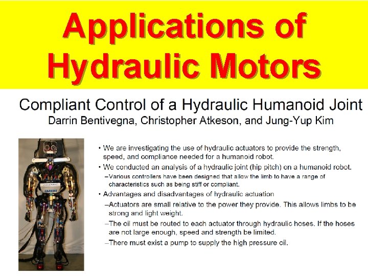 Applications of Hydraulic Motors 