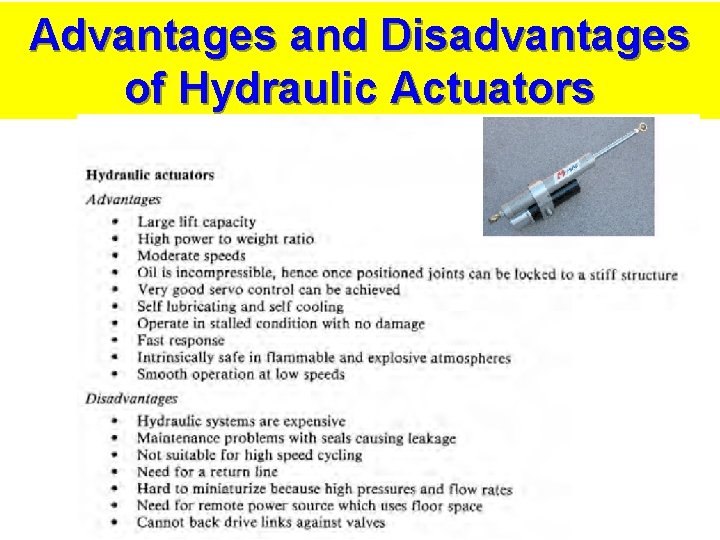 Advantages and Disadvantages of Hydraulic Actuators 