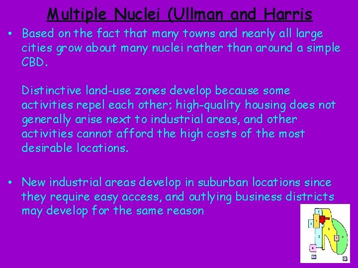 Multiple Nuclei (Ullman and Harris • Based on the fact that many towns and