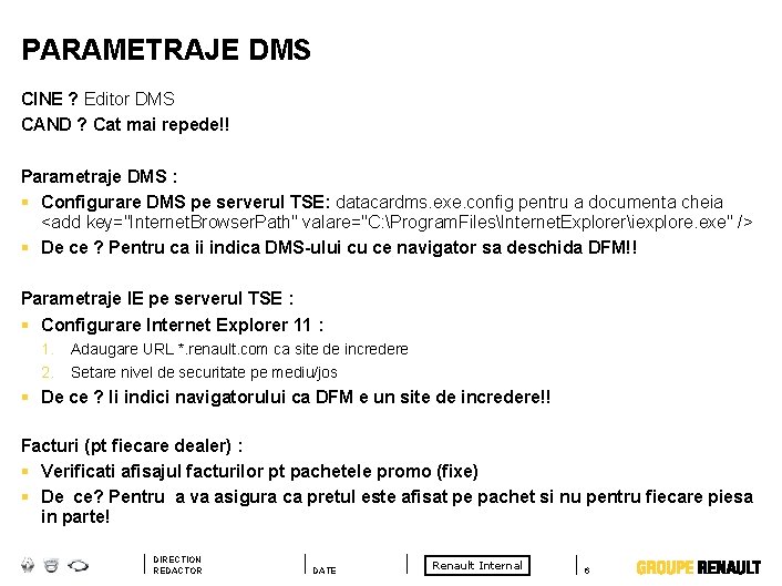 PARAMETRAJE DMS CINE ? Editor DMS CAND ? Cat mai repede!! Parametraje DMS :