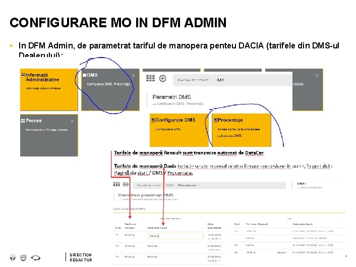 CONFIGURARE MO IN DFM ADMIN § In DFM Admin, de parametrat tariful de manopera