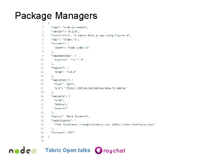 Package Managers Tabriz Open talks 