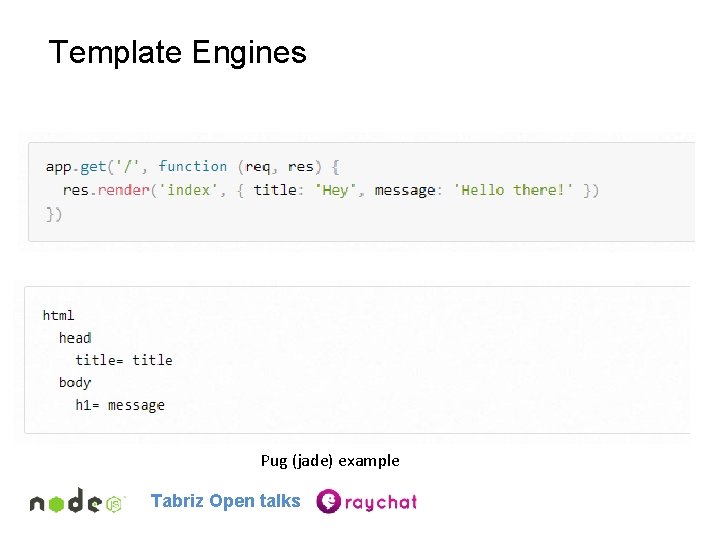 Template Engines Pug (jade) example Tabriz Open talks 