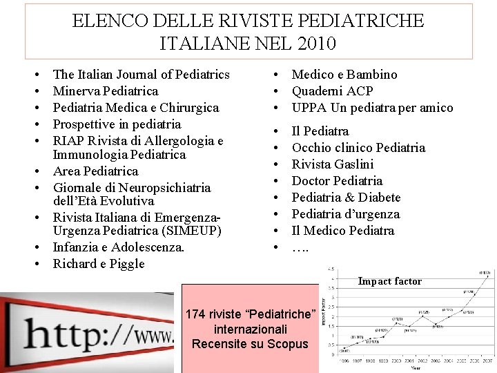 ELENCO DELLE RIVISTE PEDIATRICHE ITALIANE NEL 2010 • • • The Italian Journal of