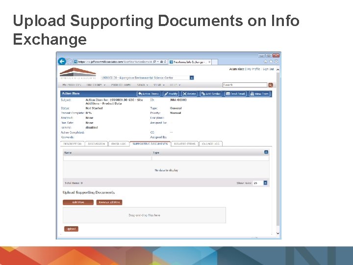 Upload Supporting Documents on Info Exchange 